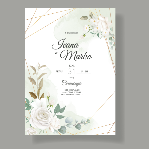 Floral - Digitalna pozivnica za vjenčanje