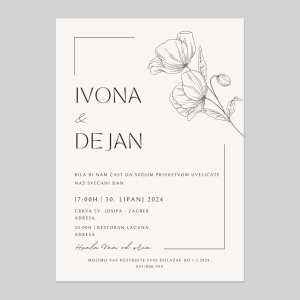 minimal design pozivnica za vjnečanje