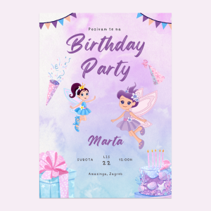 elves digitalna pozivnica za djecji rodjendan