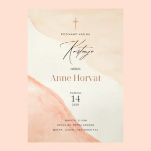 Beige - Digitalna pozivnica za krštenje