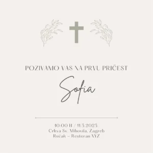 Beige - Digitalna pozivnica za prvu pričest