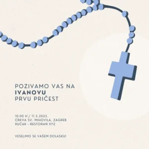 Cream Blue - Digitalna pozivnica za prvu pričest