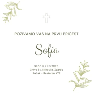 Green - Digitalna pozivnica za prvu pričest