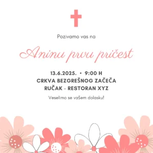 Pink - Digitalna pozivnica za prvu pričest